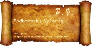Podhorszky Valéria névjegykártya